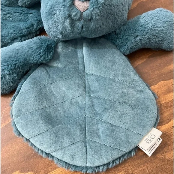 O.B. Designs Banjo Bunny dark teal/blue Plush Lovey Blankie toy Easter NWOT - Picture 4 of 10
